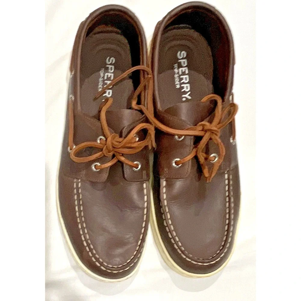 Sperry Top-Sider Mens Bahama II Boat Shoes Brown Leather STS18789 Size 12